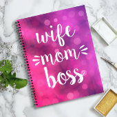 Echtgenote mam Boss Babe Fun Script Typografie Hot Notitieboek