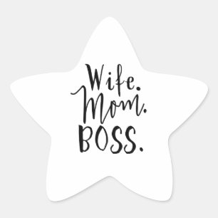Echtgenote mam Boss Gifts Ster Sticker