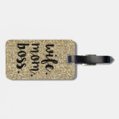 Echtgenote mam Boss Glitter Gold bagagelabel (Achterkant horizontaal)