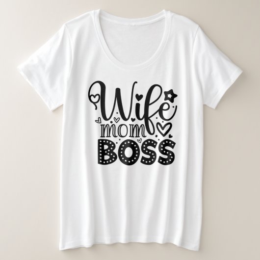 Echtgenote mam Boss Grote Maat T-shirt (Design voorkant)