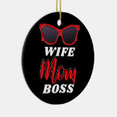 Echtgenote mam Boss Sunglazen Moederdag Keramisch Ornament (Rechts)