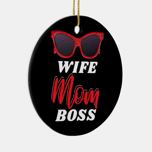 Echtgenote mam Boss Sunglazen Moederdag Keramisch Ornament (Rechts)