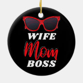 Echtgenote mam Boss Sunglazen Moederdag Keramisch Ornament (Achterkant)