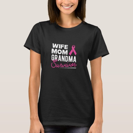 Echtgenote mam Grandma Survivor - borstkanker T-shirt (Voorkant)