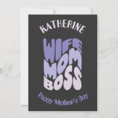Echtgenote, mam, Kaart op maat van baas (Voorkant)