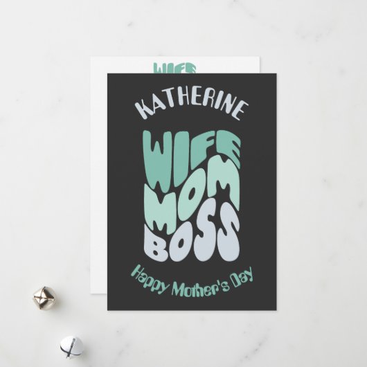 Echtgenote, mam, Kaart op maat van baas (Voorkant / Achterkant in situ)