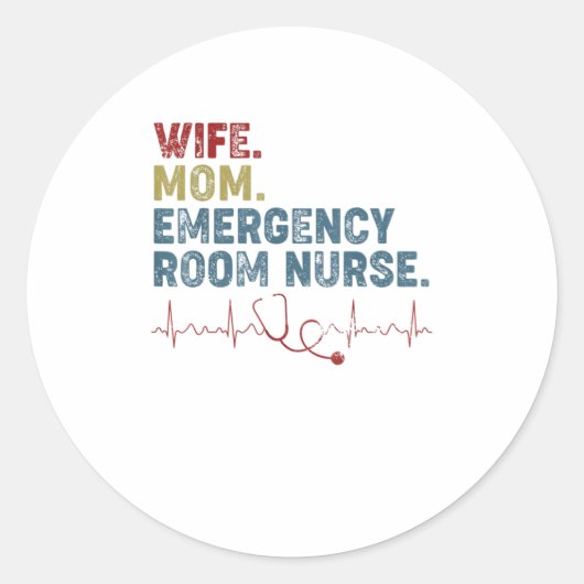 Echtgenote mam Noodkamer Zuster Funny Cute Nursin Ronde Sticker (Voorkant)