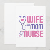 Echtgenote mam Nurse Bedankkaart (Voorkant / Achterkant)