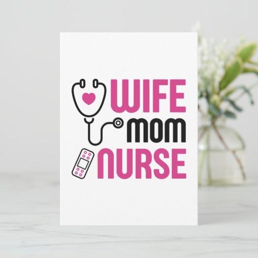 Echtgenote mam Nurse Bedankkaart (Staand voorkant)