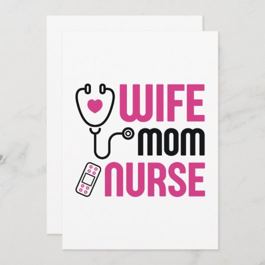 Echtgenote mam Nurse Bedankkaart (Voorkant / Achterkant)