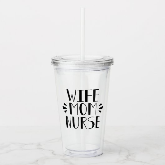 Echtgenote mam Nurse Graphic Acryl Drinkbeker (Voorkant)