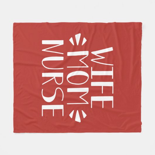 Echtgenote mam Nurse Graphic Fleece Deken (Voorkant (Horizontaal))