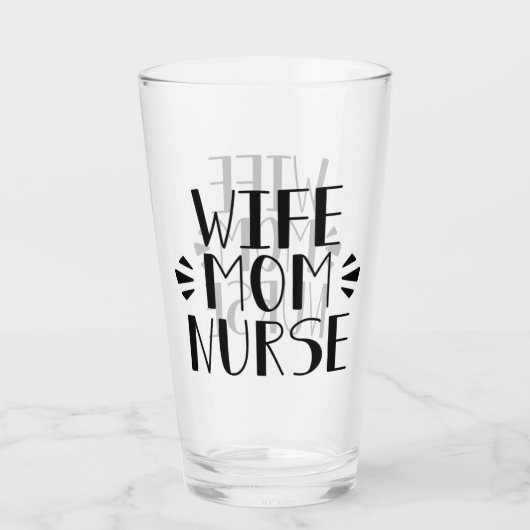 Echtgenote mam Nurse Graphic Glas (Achterkant)