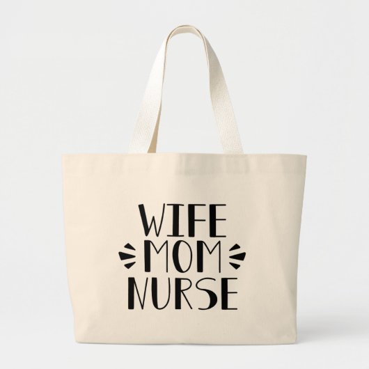 Echtgenote mam Nurse Graphic Grote Tote Bag (Voorkant)