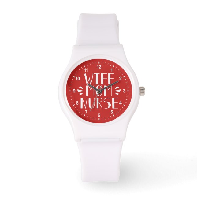 Echtgenote mam Nurse Graphic Horloge (Voorkant)