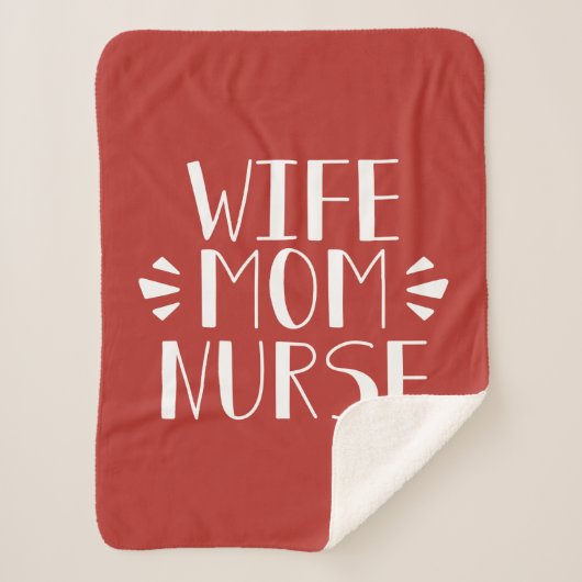 Echtgenote mam Nurse Graphic Sherpa Deken (Voorkant)