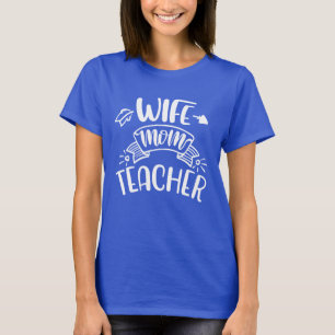 Echtgenote mam Schoolwoordkunst T-shirt