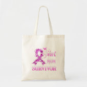 Echtgenote mam Survivor Borstkanker - Roze rib Tote Bag (Voorkant)