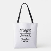 Echtgenote mam Teacher Black and White Quote Tote Bag (Achterkant)