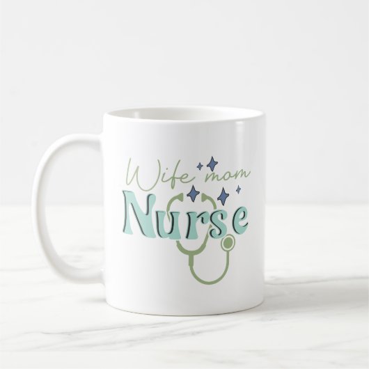 Echtgenote mam Verpleegkundige Gift for Nurse Moed Koffiemok (Links)
