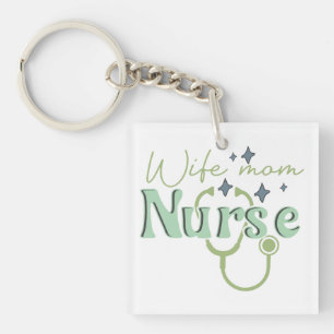 Echtgenote mam Verpleegkundige Gift for Nurse Moed Sleutelhanger