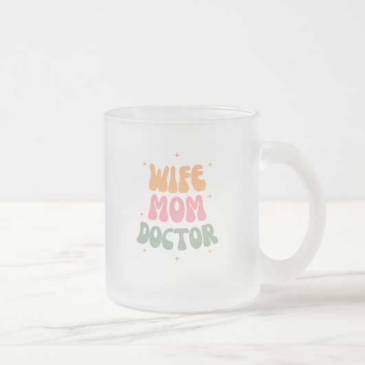 Echtgenote, mama, dokter matglas koffiemok (Rechts)
