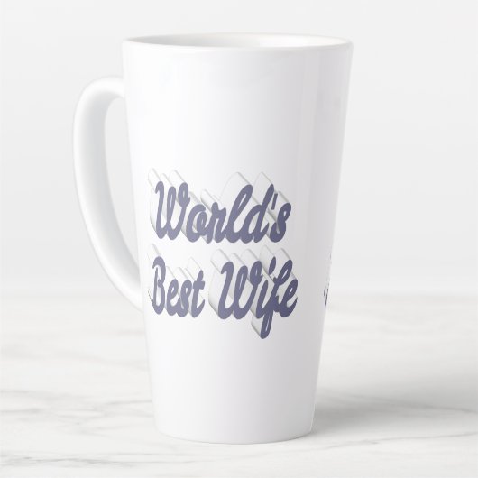 Echtgenote met grijze tekst latte mok (Linkerhoek)