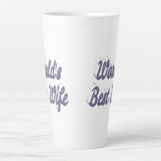 Echtgenote met grijze tekst latte mok (Voorkant)