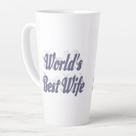 Echtgenote met grijze tekst latte mok (Linkerhoek)