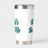 Echtgenote met groene halve tekst geïsoleerde drinkbeker (Links)