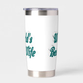 Echtgenote met groene halve tekst geïsoleerde drinkbeker (Rechts)