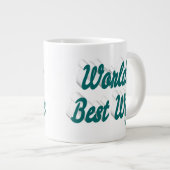 Echtgenote met groene halve tekst reusachtige koff grote koffiekop (Voorkant rechts)