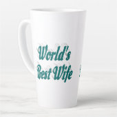 Echtgenote met groene tekst latte mok (Linkerhoek)