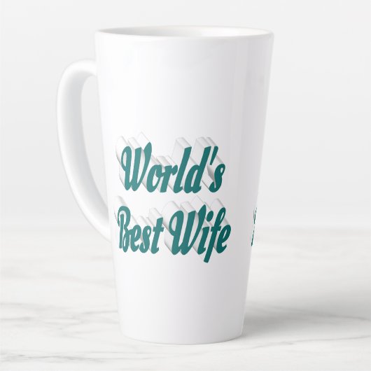 Echtgenote met groene tekst latte mok (Linkerhoek)