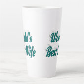 Echtgenote met groene tekst latte mok (Voorkant)