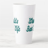 Echtgenote met groene tekst latte mok (Voorkant)