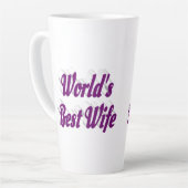 Echtgenote met paarse tekst latte mok (Linkerhoek)