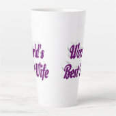 Echtgenote met paarse tekst latte mok (Voorkant)