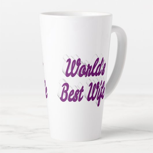 Echtgenote met paarse tekst latte mok (Rechterhoek)