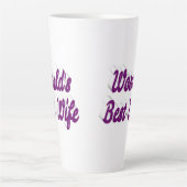 Echtgenote met paarse tekst latte mok (Voorkant)