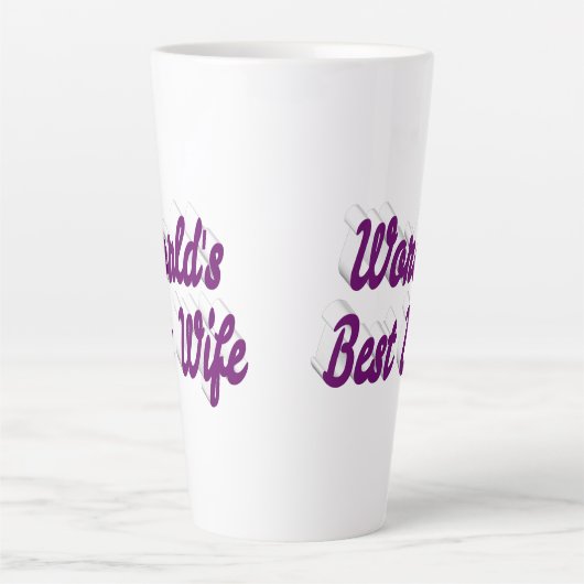 Echtgenote met paarse tekst latte mok (Voorkant)