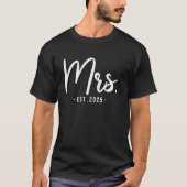 Echtgenote mevrouw est 2025 getrouwd bruiloft brui t-shirt (Voorkant)