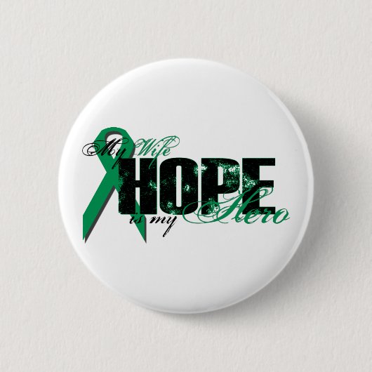 Echtgenote Mijn Hero - Nierkanker Hoop Ronde Button 5,7 Cm (Voorkant)