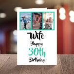 Echtgenote Moderne Foto Collage 30th Birthday Kaart<br><div class="desc">Maak een glimlach op een gezicht met deze gepersonaliseerde 3 foto collage 30e verjaardagskaart voor je vrouw. - Klik gewoon om dit ontwerp te personaliseren 🔥 Mijn beloften - Dit ontwerp is uniek en is ontworpen met u in het achterhoofd 🙏 Bedankt voor het ondersteunen van mijn kleine bedrijf -...</div>