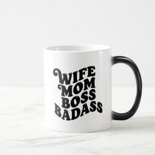 Echtgenote Moeder Baas Badass Modern Retro Sterke Magische Mok