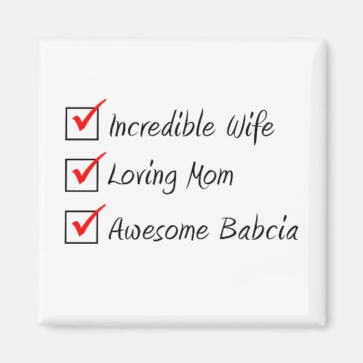 Echtgenote moeder Babcia Poolse vrouw Magneet (Voorkant)