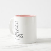 Echtgenote moeder Boss Badass Funny Gezegde Mam Hu Tweekleurige Koffiemok (Voorkant links)