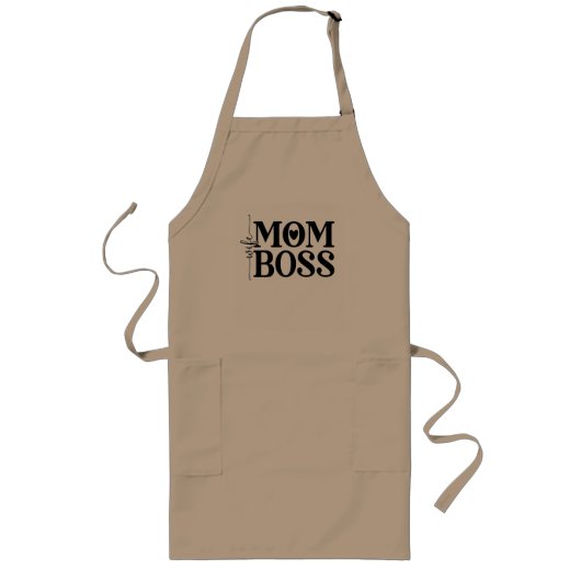 Echtgenote moeder Boss Funny Moederdag Lang Schort (Voorkant)