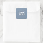 Echtgenote moeder Boss Funny Moederdag Vierkante Sticker (Tas)