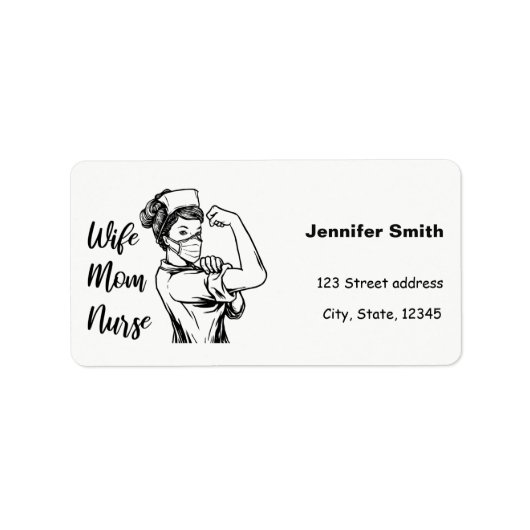 Echtgenote moeder etiket (Voorkant)